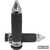 POIGNEES AVON -  CUSTOM SPIKE DIAMOND GRIPS - NOIR / EMBOUT : CHROME - DIA-60-CH-SPIKE