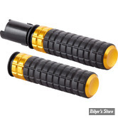 - POIGNEES - ARLEN NESS - SPEEDLINER GRIPS - CAOUTCHOUC : NOIR / EMBOUTS : CHROME - TIRAGE ELECTRONIQUE 23UP - NOIR / OR - 500-064