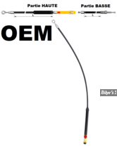 CABLE D'EMBRAYAGE MILWAUKEE EIGHT - SOFTAIL 18UP / TOURING 21UP - LONGUEUR : 88.90 CM  - OEM 37200219  - NOIR - ZODIAC