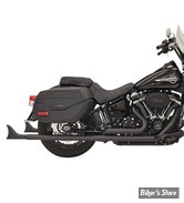 ECHAPPEMENT - BASSANI - SOFTAIL FLDE / FLHC 18UP - TRUE DUAL FISHTAIL MUFFLERS - LONGUEUR : 33" - NOIR - AVEC CHICANES - 1S96EB33