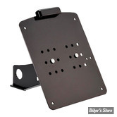 GERMANY - PLAQUE LATERALE -  SOFTAIL 08/17 - RICK'S MOTORCYCLES - side mount License plate bracket short LED - FORMAT : 180 MM X 200 MM - NOIR BRILLANT - 55-1082020-0