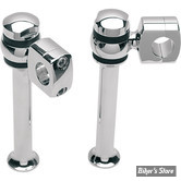 RISERS POST OFFSET RISERS - ACCUTRONIX DAWGBONE STYLE RISERS - HAUTEUR : 8" - CHROME