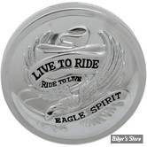 - BOUCHON TYPE OEM - 83/95 - "LIVE TO RIDE" - CHROME - NON VENTILE