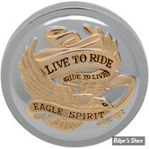 - BOUCHON TYPE OEM - 83/95 - "LIVE TO RIDE" - CHROME / DORE - VENTILE