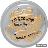 - BOUCHON TYPE OEM - 83/95 - "LIVE TO RIDE" - CHROME / DORE - NON VENTILE