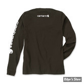 TEE-SHIRT MANCHES LONGUES - CARHARTT - LOGO - PEAT / TOURBE - TAILLE M