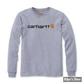 TEE-SHIRT MANCHES LONGUES - CARHARTT - CORE LOGO - GRIS CHINE - TAILLE L