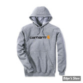 SWEAT SHIRT A CAPUCHE - CARHARTT - SIGNATURE LOGO - GRIS CHINE - TAILLE M