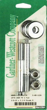 VIS TETE HEXAGONALE - 1/2"-13 X 95.25MM / 3 3/4" - HEXAGONAL - CHROME - GARDNER WESCOTT - C-80-122H - (NEUF: NI REPRIS, NI ECHANGEE)