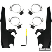 PARE BRISE DÉTACHABLE - MEMPHIS SHADES FATS / SLIM : KIT DE MONTAGE - SPORTSTER XL1200X 16/22 - FINITION : NOIR - MEB2054
