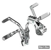 - COMMANDES AVANCEES - SOFTAIL 00/06  - RICK'S - BILLET ALUMINIUM - LONGUEUR :+ 4" -  REPOSES PIEDS : AK4.7 - GROOVED - POLI - 50-2000004-1