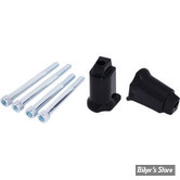 X - KIT SUPPORTS DE MARCHES PIEDS ARRIERE - SOFTAIL M8 2018UP : KIT ADAPTATEURS - OEM 50501118 - NOIR - DRAG SPECIALTIES