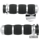 POIGNEES AVON - AIR CUSHION GRIPS - TIRAGE ELECTRONIQUE - CHROME - AVEC THROTTLE BOSS - AIR-90-CH-FLY-B