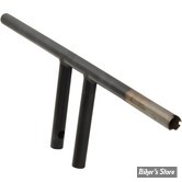 GUIDON CUSTOM - DRAG SPECIALTIES - T-BAR STRAIGHT - HAUTEUR : 6" - AVEC EMPREINTES / TBW  - NOIR MAT