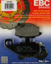 PLAQUETTES - KAWASAKI - OEM 43082-1213 - EBC 1 - FA - ORGANIQUE - FA192