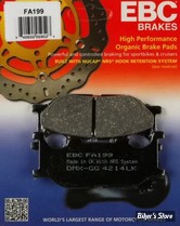 PLAQUETTES - YAMAHA - OEM 5VX-W0045-00 / 5VXW004500 - EBC 1 - FA - ORGANIQUE - FA199