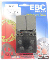 162X2 - PLAQUETTES POUR ETRIERS PERFORMANCE MACHINE - 162 x 2 - ORGANIQUE - EBC - FA32