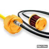 BOUCHON DE RÉSERVOIR D'HUILE VENTILÉ - TOURING 2017UP - FIGURATI DESIGN - JAUGE D'HUILE MAGNETIQUE VENTILEE - FINITION : OR CRÊNELÉ - FDP01-VM8-KN-G