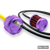 BOUCHON DE RÉSERVOIR D'HUILE VENTILÉ - TOURING 2017UP - FIGURATI DESIGN - JAUGE D'HUILE MAGNETIQUE VENTILEE - FINITION : VIOLET CRÊNELÉ - FDP01-VM8-KN-P