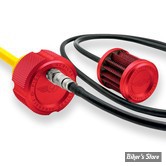 BOUCHON DE RÉSERVOIR D'HUILE VENTILÉ - TOURING 2017UP - FIGURATI DESIGN - JAUGE D'HUILE MAGNETIQUE VENTILEE - FINITION : ROUGE CRÊNELÉ - FDP01-VM8-KN-R