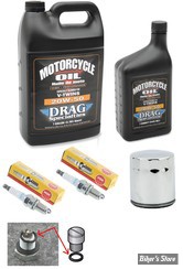 KIT HUILE MINÉRALE - KIT VIDANGES V-ROD - AVEC BOUGIES NGK + FILTRE A HUILE CHROME