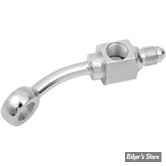 BANJO REPARTITEUR / CORPS DE CONTACTEUR DE FREIN AN3 - DIAMETRE : 3/8" / 10MM - ORIENTATION : 35° - CHROME - DRAG SPECIALTIES