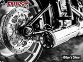 - ECHAPPEMENT - FREEDOM PERFORMANCE - SOFTAIL M8 -  TWO-STEP TUCK & UNDER - STAR - CHROME / EMBOUT : NOIR SCULPTE - HD01316