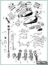  ECLATE A - PIECE n° 00 - ECLATE DES PIECES DE RESERVOIR D'ESSENCE  - 45cui/750cc 37/73