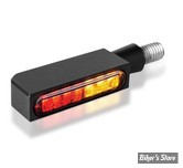 CLIGNOTANT A LEDS - HEINZ BIKES - Blokk-Line Series LED Turn Signals / Positionlight / Stop - 3 FONCTIONS - CORPS NOIR / CABOCHON FUME - LA PIECE