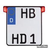 GERMANY - SUPPORT DE PLAQUE D'IMMATRICULATION - HEINZ BIKE - SLIP-INN À LED 2 FONCTIONS - FORMAT : 180 X 200 MM - NOIR - HBKZ2.0-OB-RL