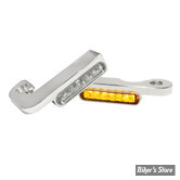 1 - CLIGNOS HEINZ BIKES - STRIPES BELOW BAR TURN SIGNAL - DYNA 91/17  - 1 FONCTION - CORPS CHROME / CABOCHON FUME - HBTS-FX96-C
