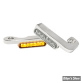 1 - CLIGNOS HEINZ BIKES - STRIPES BELOW BAR TURN SIGNAL - TOURING 99/08 - 1 FONCTION - CORPS CHROME / CABOCHON FUME - HBTS-FLH-08-C