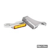 1 - CLIGNOS HEINZ BIKES - STRIPES BELOW BAR TURN SIGNAL - TOURING 09/13 - 1 FONCTION - CORPS CHROME / CABOCHON FUME - HBTS-FLH-0913-C