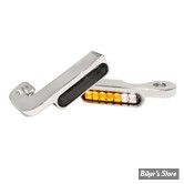2 - CLIGNOS HEINZ BIKES - STRIPES BELOW BAR TURN SIGNAL - SPORTSTER 90/03 - 2 FONCTIONS - CORPS CHROME / CABOCHON FUME - HBTS-XL-03-C-PL