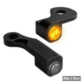 1 - CLIGNOS HEINZ BIKES - NANO SERIES LED TURN SIGNALS  - SOFTAIL 15/17 - 1 FONCTION - CORPS NOIR / CABOCHON FUME - HBTSN-FL15