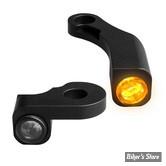 2 - CLIGNOS HEINZ BIKES - NANO SERIES LED TURN SIGNALS  - SOFTAIL M8 18UP - 2 FONCTIONS - CORPS NOIR / CABOCHON FUME - HBTSN-FL18-PL