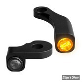 1 - CLIGNOS HEINZ BIKES - NANO SERIES LED TURN SIGNALS  - SOFTAIL M8 18UP - 1 FONCTION - CORPS NOIR / CABOCHON FUME - HBTSN-FL18
