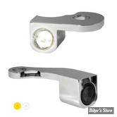 2 - CLIGNOS HEINZ BIKES - NANO SERIES LED TURN SIGNALS  - TOURING 09/13 - 2 FONCTIONS - CORPS CHROME / CABOCHON FUME - HBTSN-FLH-0913-C-PL