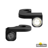 2 - CLIGNOS HEINZ BIKES - NANO SERIES LED TURN SIGNALS  - DYNA 91/17 - 2 FONCTIONS - CORPS NOIR / CABOCHON FUME - HBTSN-FX96-PL