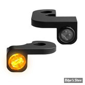 1 - CLIGNOS HEINZ BIKES - NANO SERIES LED TURN SIGNALS  - DYNA 91/17 - 1 FONCTION - CORPS NOIR / CABOCHON FUME - HBTSN-FX96