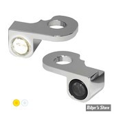 2 - CLIGNOS HEINZ BIKES - NANO SERIES LED TURN SIGNALS  - SOFTAIL BREAKOUT 13/17 - 2 FONCTIONS - CORPS CHROME / CABOCHON FUMÉ - HBTSN-FXSB-HC-C-PL