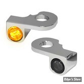 1 - CLIGNOS HEINZ BIKES - NANO SERIES LED TURN SIGNALS - CVO MODELS / SOFTAIL BREAKOUT 13/17 - 1 FONCTION - CORPS CHROME / CABOCHON FUME - HBTSN-FXSB-HC-C