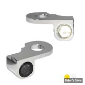 2 - CLIGNOS HEINZ BIKES - NANO SERIES LED TURN SIGNALS  - V-ROD 02/17 - 2 FONCTIONS - CORPS CHROME / CABOCHON FUME - HBTSN-VRS02-C-PL