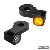 1 - CLIGNOS HEINZ BIKES - NANO SERIES LED TURN SIGNALS  - V-ROD 02/17 - 1 FONCTION - CORPS NOIR / CABOCHON FUME - HBTSN-VRS02