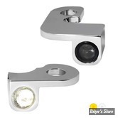 2 - CLIGNOS HEINZ BIKES - NANO SERIES LED TURN SIGNALS  - SPORTSTER 90/03 - 2 FONCTIONS - CORPS CHROME / CABOCHON FUME - HBTSN-XL-03-C-PL