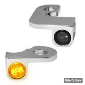 1 - CLIGNOS HEINZ BIKES - NANO SERIES LED TURN SIGNALS  - SPORTSTER 90/03 - 1 FONCTION - CORPS CHROME / CABOCHON FUME - HBTSN-XL-03-C