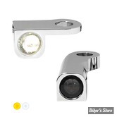 2 - CLIGNOS HEINZ BIKES - NANO SERIES LED TURN SIGNALS  - SPORTSTER 14UP - 2 FONCTIONS - CORPS CHROME / CABOCHON FUME - HBTSN-XL14-C-PL