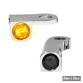 1 - CLIGNOS HEINZ BIKES - NANO SERIES LED TURN SIGNALS  - SPORTSTER 14UP - 1 FONCTION - CORPS CHROME / CABOCHON FUME - HBTSN-XL14-C