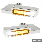 2 - CLIGNOS HEINZ BIKES - LED TURN SIGNALS FRONT - SPORTSTER 96/13 - 2 FONCTIONS clignotant / Position - CHROME