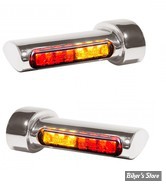 CLIGNOS DE SABRE - HEINZ BIKES - LED WINGLETS TURN SIGNALS - 3 FONCTIONS CLIGNOTANT / STOP / POSITION - CHROME